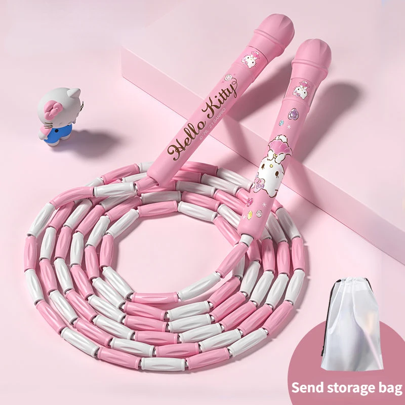 

Бамбуковая Скакалка Sanrio Hello Kitty Детская Спортивная специальная веревка для ежедневных тренировок Регулируемая Скакалка для бодибилдинга игрушка
