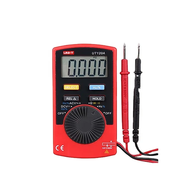 Pocket Size Type Digital Multimeter UT120A 4000 Count Display Auto Range Continuity Buzzer Voltage Testing Tools
Pocket Size Type Digital Multimeter UT120A 4000 Count Display Auto Range Continuity Buzzer Voltage Testing Tools