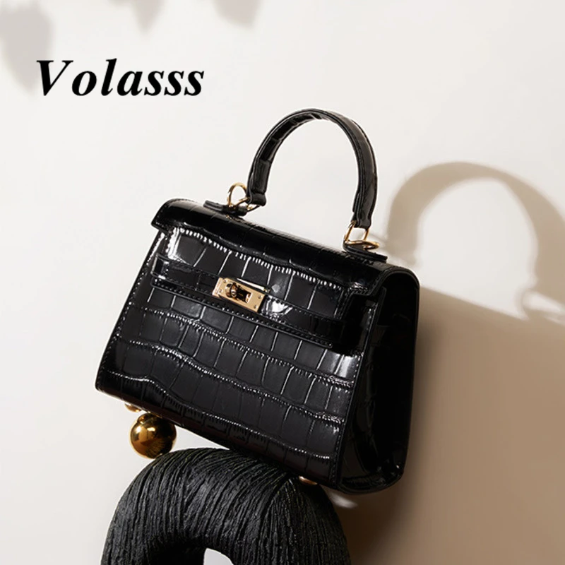 

VOLASSS 2024 New Fashion Cowhide Women's Handbag Small Genuine Leather Crossbody Totes Bags Female Large Capacity Shoulder Bag