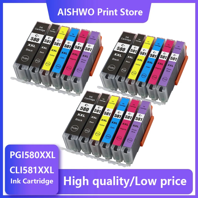 Compatible Ink Cartridges For Canon PGI580 CLI581 pgi 580 581 For Canon Pixma TS705 TR7550 TR8550 TS6150 TS6250 TS8150 TS8250
Compatible Ink Cartridges For Canon PGI580 CLI581 pgi 580 581 For Canon Pixma TS705 TR7550 TR8550 TS6150 TS6250 TS8150 TS8250