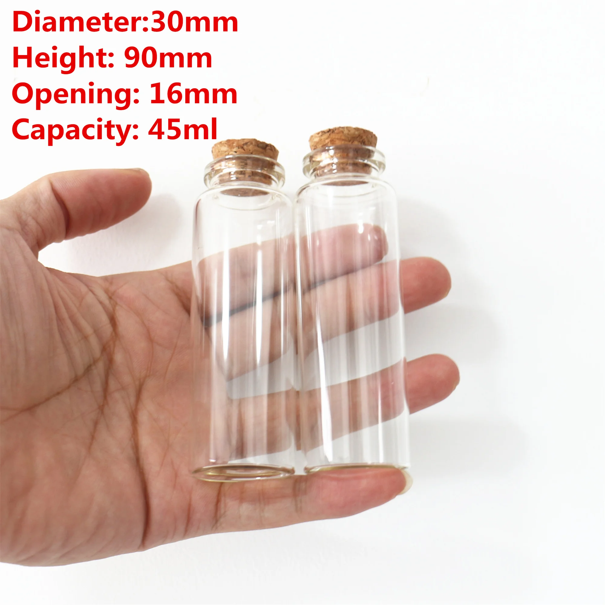 24Pcs/lot 45ml 16*30*90mm Glass Bottle Stopper Crafts Glass Jars Mini Transparent Empty Small Vial Bottles mouth 16mm
24Pcs/lot 45ml 16*30*90mm Glass Bottle Stopper Crafts Glass Jars Mini Transparent Empty Small Vial Bottles mouth 16mm