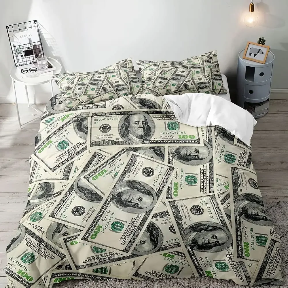 3PCS Single-sided Printed Quilt Cover 3D Luxury Money Pattern Bedding Set for friend lover Comfortable Bedspreads Duvet CoverSet
3PCS Single-sided Printed Quilt Cover 3D Luxury Money Pattern Bedding Set for friend lover Comfortable Bedspreads Duvet CoverSet