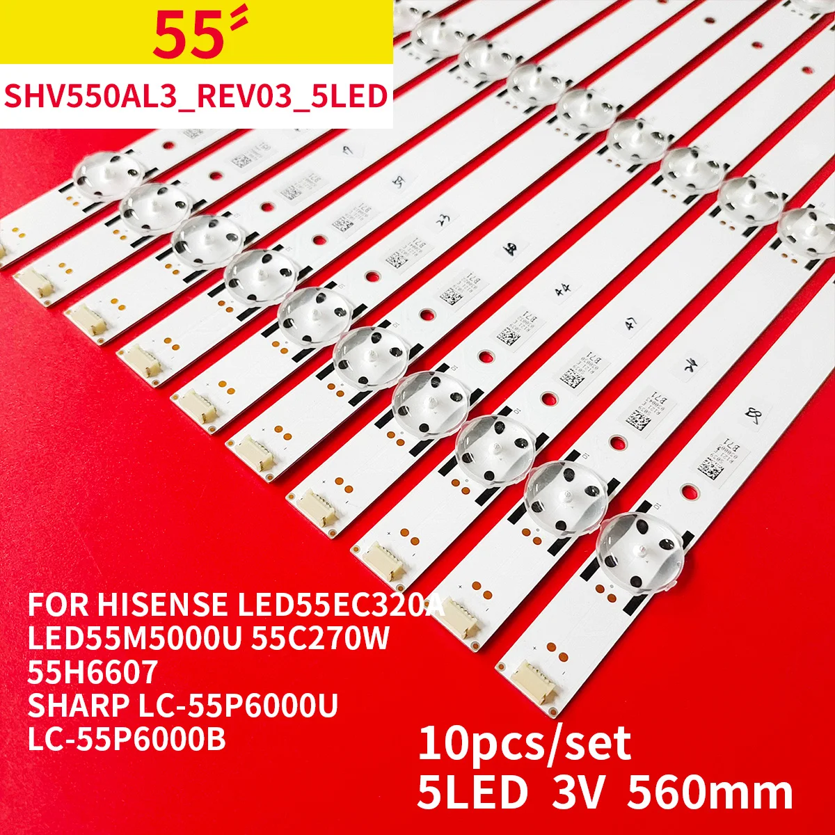 

LED Backlight strip for NS-55D420NA18 55H6607 LED55M5000U SVH550AL2 SHV550AL3_REV03_5LED SHARP LC-55P6000U LC-55P6000B