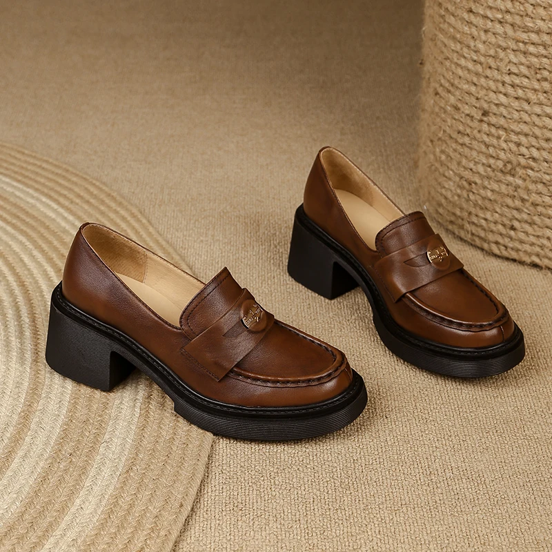 2023 Spring autumn women pumps natural leather 22-25cm washed cowhide+pigskin full leather loafers Retro thick soled women shoes
2023 Spring autumn women pumps natural leather 22-25cm washed cowhide+pigskin full leather loafers Retro thick soled women shoes