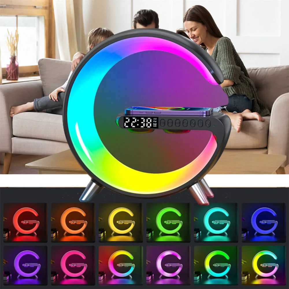 LED Atmosphere RGB Light Multifunctional Wireless Charger Alarm Clocks Speaker APP Control for Iphone 14 13 12 11 8 Night Lights
LED Atmosphere RGB Light Multifunctional Wireless Charger Alarm Clocks Speaker APP Control for Iphone 14 13 12 11 8 Night Lights