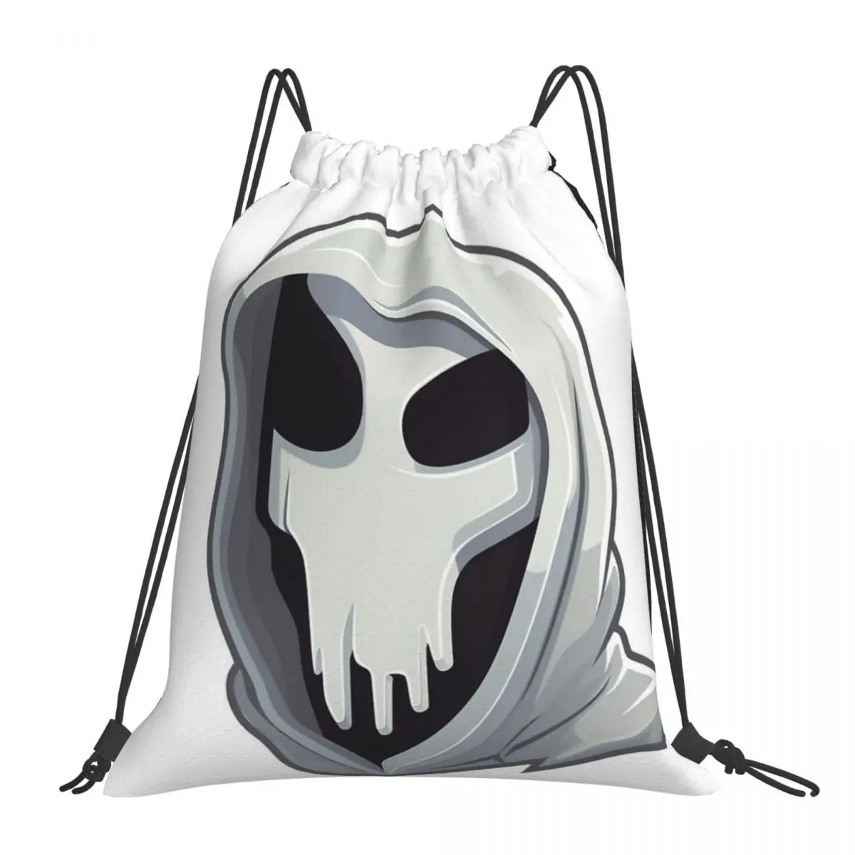 

Ghost Face Minimalistic Backpacks Casual Portable Drawstring Bags Drawstring Bundle Pocket Shoes Bag BookBag For Travel School