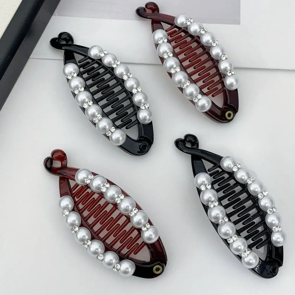 Korean Pearl Rhinestone Banana Hair Clip Hair Clips for Girls Elegant Vertical Clip Ponytail Holder Fashion Hair Accessories
Korean Pearl Rhinestone Banana Hair Clip Hair Clips for Girls Elegant Vertical Clip Ponytail Holder Fashion Hair Accessories