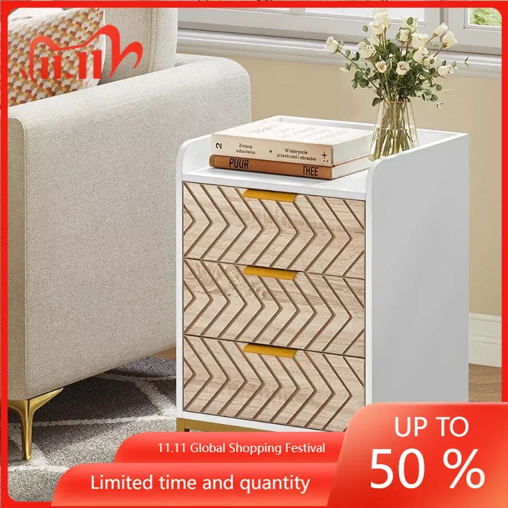 Side Table With 3 Drawers Nightstand Modern Bedside End Table Nightstand With Gold Metal Legs for Bedroom Living Room Furnitures
Side Table With 3 Drawers Nightstand Modern Bedside End Table Nightstand With Gold Metal Legs for Bedroom Living Room Furnitures
