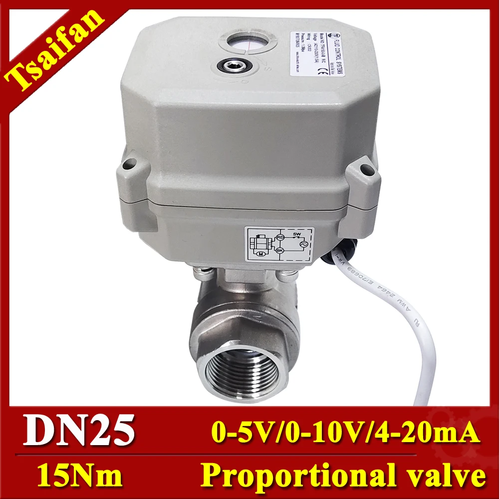 Taifan 1" Metal Gears High Quality Modulating Valve DN20 Electric Flow adjusting Valve 0-10V or 4-20mA CE Certified SS304 15Nm
Taifan 1" Metal Gears High Quality Modulating Valve DN20 Electric Flow adjusting Valve 0-10V or 4-20mA CE Certified SS304 15Nm