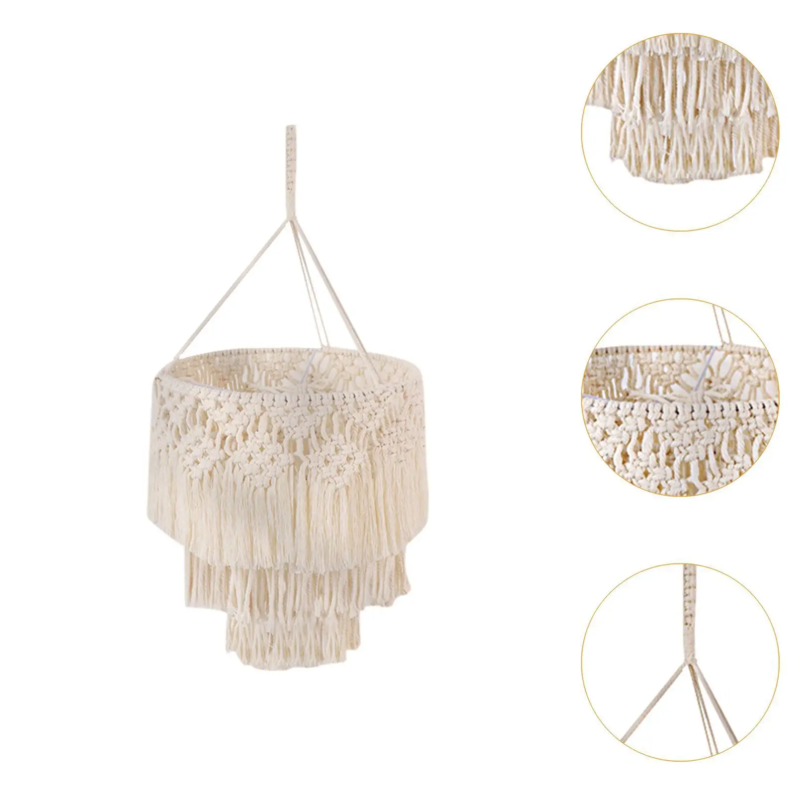 Boho Macrame Lamp Shade - Handwoven Light Cover for Hanging Pendant Lights 5 Sa7d622e37440495caae8e82626e87a8e7