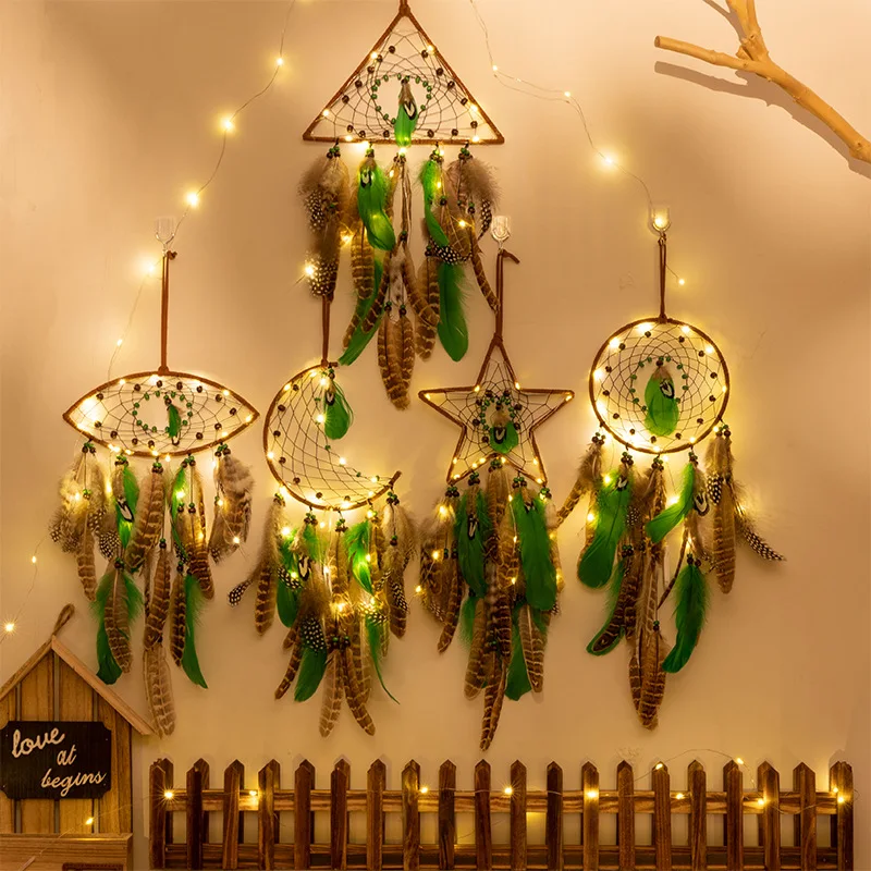Dream Catcher Boho Wall Hanging Home Decor Large Moon Sun Green Feathers Dream Catchers for Kids Bedroom Living Home Decoration
Dream Catcher Boho Wall Hanging Home Decor Large Moon Sun Green Feathers Dream Catchers for Kids Bedroom Living Home Decoration