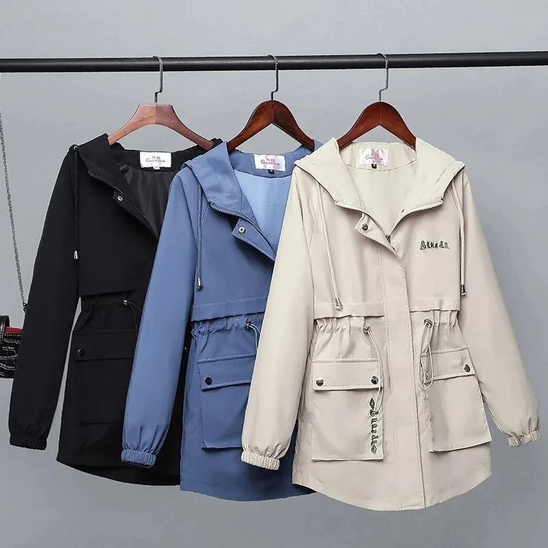Women'S Spring Autumn Coat 2023 New Women Jacket Tops Loose Plus Size 5xl Windbreaker Female Hooded Trench Coat Korean Outwear
Women'S Spring Autumn Coat 2023 New Women Jacket Tops Loose Plus Size 5xl Windbreaker Female Hooded Trench Coat Korean Outwear