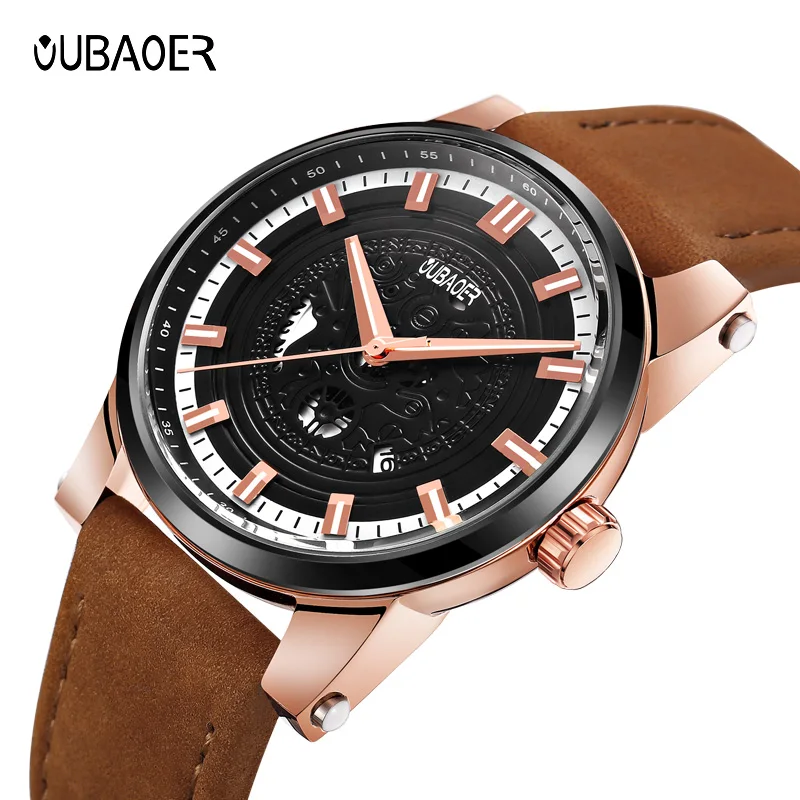 

New OUBAOER Men Watches Fashion Quartz Wrist Watches Mens Military Waterproof Sports Watch Male Date Clock Relogio Masculino