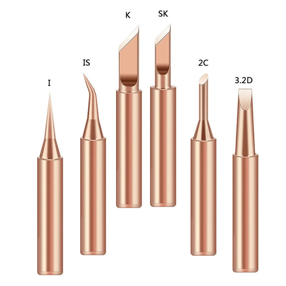 6pcs 900M-T Series Welding Tips Lead-Free Welding Solder Tip Pure Copper Soldering Iron Head Welding Soldering Accessories
6pcs 900M-T Series Welding Tips Lead-Free Welding Solder Tip Pure Copper Soldering Iron Head Welding Soldering Accessories