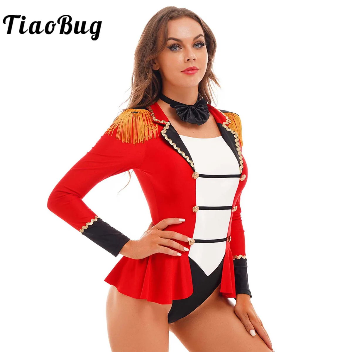 Womens Circus Ringmaster Long Sleeve Jumpsuit Costume Stage Performance Lion Tamer Trainer Halloween Showman
Womens Circus Ringmaster Long Sleeve Jumpsuit Costume Stage Performance Lion Tamer Trainer Halloween Showman