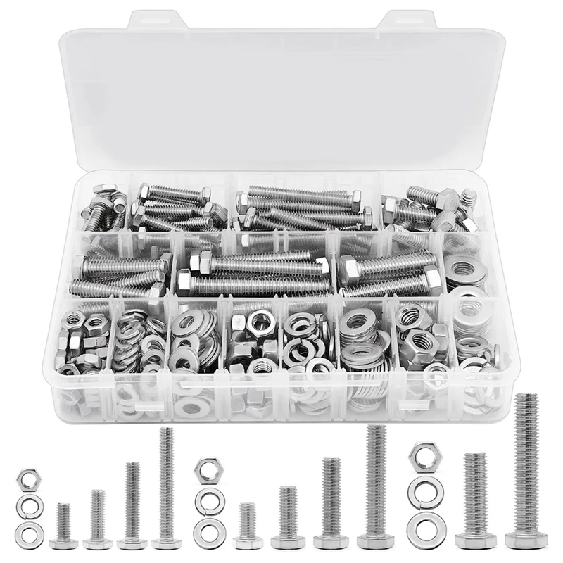 246Piece Hex Head Nuts And Bolts Assortment Kit, 1/4-20, 5/16-18,3/8-16 Bolts And Nuts Kit
246Piece Hex Head Nuts And Bolts Assortment Kit, 1/4-20, 5/16-18,3/8-16 Bolts And Nuts Kit