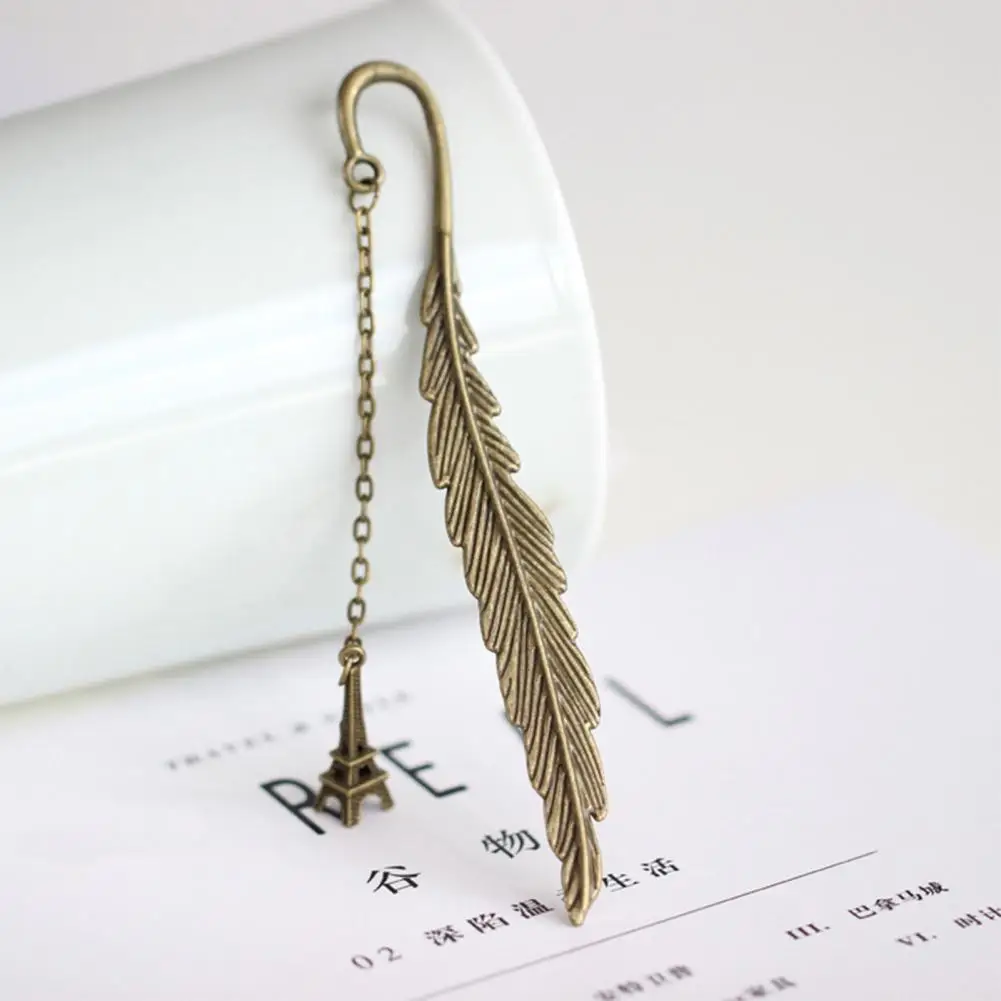 

Textured Bookmarks Vintage Style Metal Feather Bookmarks with Textured Tassel Teacher Appreciation Gifts for Women for Book