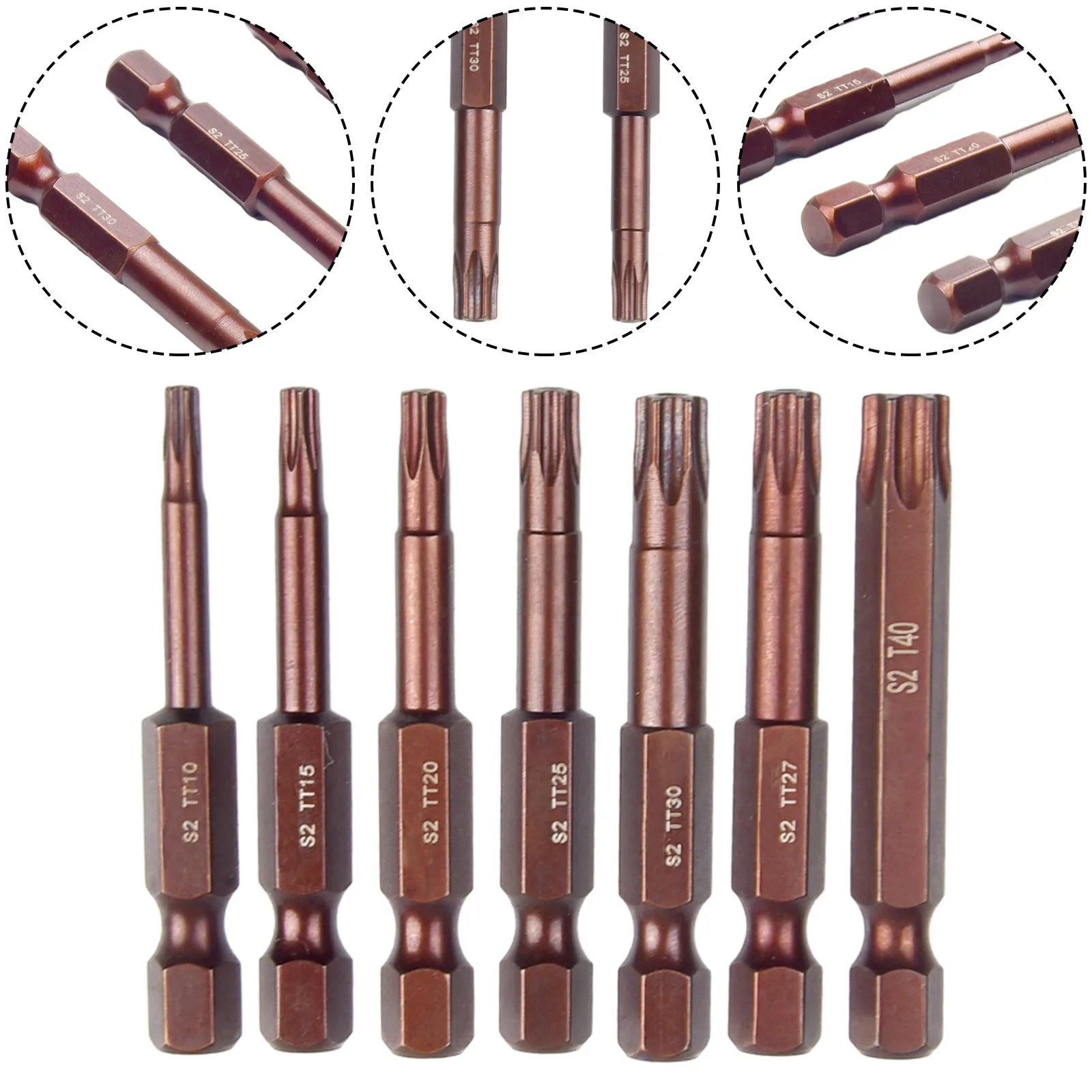 Screw Driver Bits Screwdriver Bits Set Without Hole 50mm T30 T40 Torx 7pcs Alloy Steel Hex Shank Magnetic T10 T15
Screw Driver Bits Screwdriver Bits Set Without Hole 50mm T30 T40 Torx 7pcs Alloy Steel Hex Shank Magnetic T10 T15