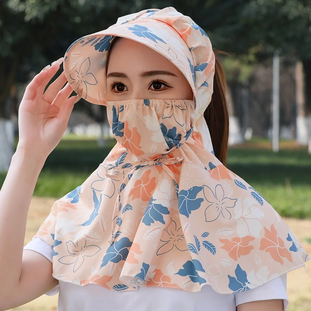 

Bucket Hat Tea Picking Cap Fashion Sun-Proof Wide Brim Sunscreen Hat Protect Neck Anti-uv Breathable Shawl Hat Outdoor Sports