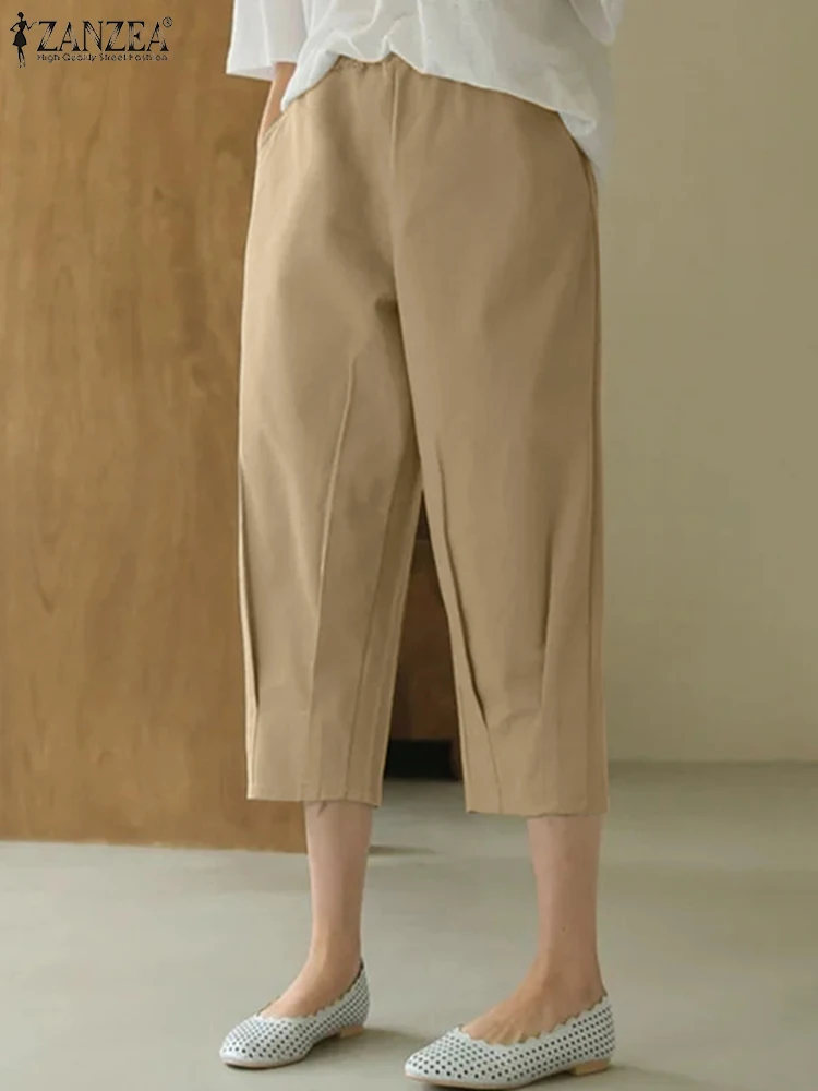 ZANZEA Holiday Female Carrot Pantalones Women Cropped Pants Casual Loose Solid Color Trousers 2024 Summer Korean Pleating Pant
ZANZEA Holiday Female Carrot Pantalones Women Cropped Pants Casual Loose Solid Color Trousers 2024 Summer Korean Pleating Pant