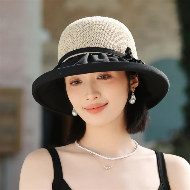 

O Women's Spring High-Value Outdoor Breathable Sun Hat for Women's Sunscreen Foldable Summer Travel Beach Hat