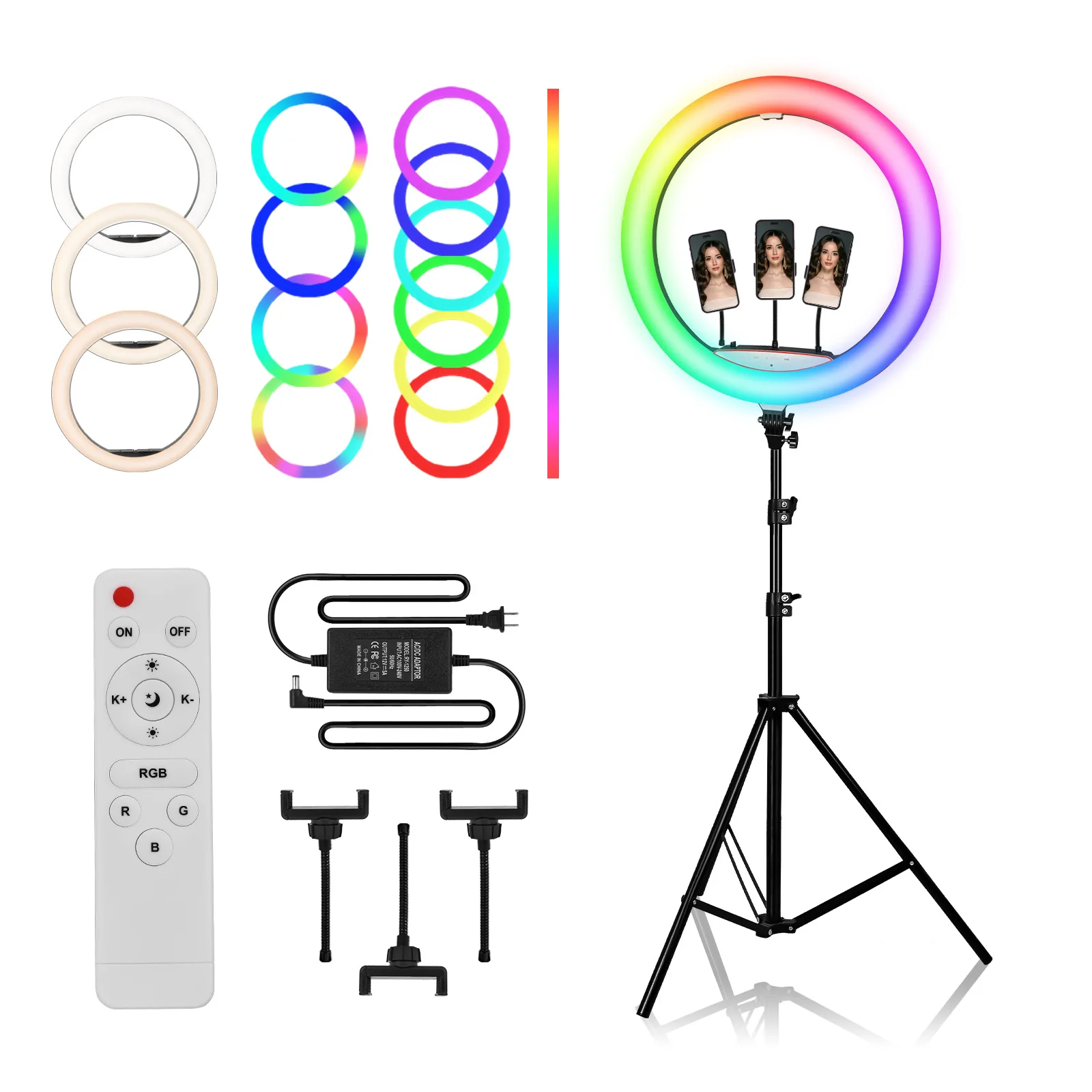18-inch colorful RGB ring live fill light colorful selfie Vlog ring light flash lighting
18-inch colorful RGB ring live fill light colorful selfie Vlog ring light flash lighting
