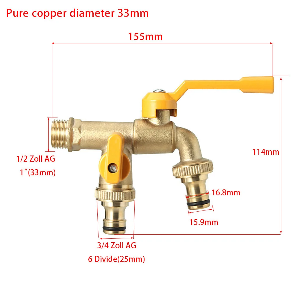 

Double Brass Water Faucet Versatile Connector Easy Installation Micro Spray Drip Irrigation Convenient Solution