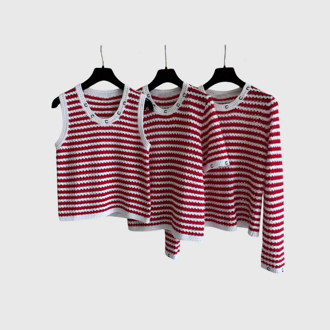 Commuter 2024 Spring/Summer Sleeveless Short Sleeved Long Sleeved Round Neck Knitwear Striped Loose Sweater
Commuter 2024 Spring/Summer Sleeveless Short Sleeved Long Sleeved Round Neck Knitwear Striped Loose Sweater