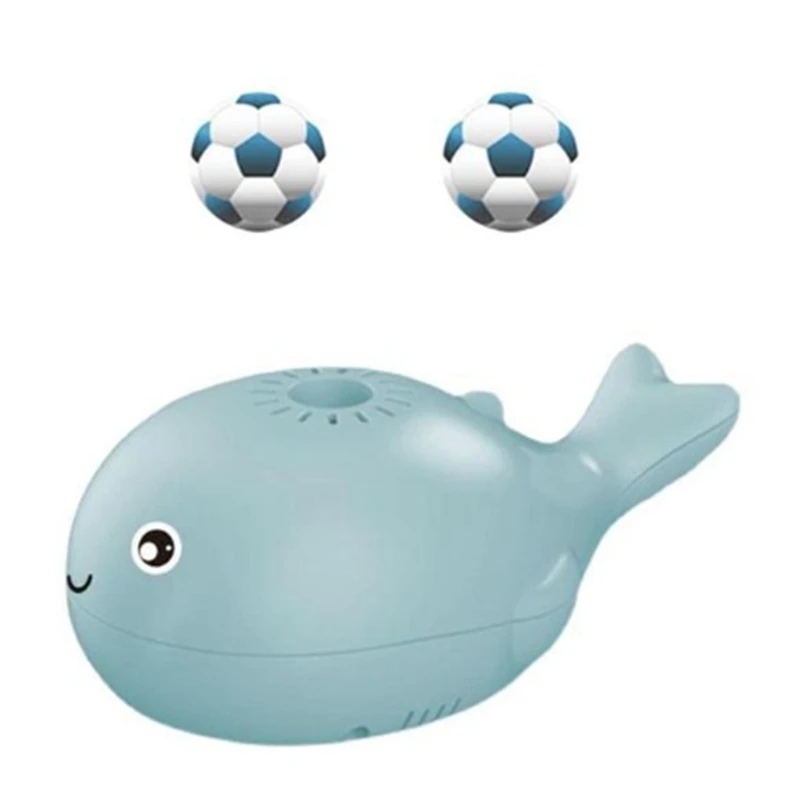 

1 Set Small Whale Fan Children Creativity Suspension Ball Battery Powered Cute Mini Hand-Held Leafless Small Fan Toys Blue