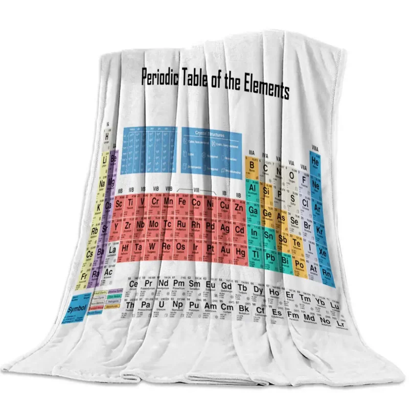 Periodic Table of Elements Throw Blanket for Couch/Bed Cozy Super Warm Soft Microfiber Fuzzy Flannel Blanket for Adults Kid Gift
Periodic Table of Elements Throw Blanket for Couch/Bed Cozy Super Warm Soft Microfiber Fuzzy Flannel Blanket for Adults Kid Gift