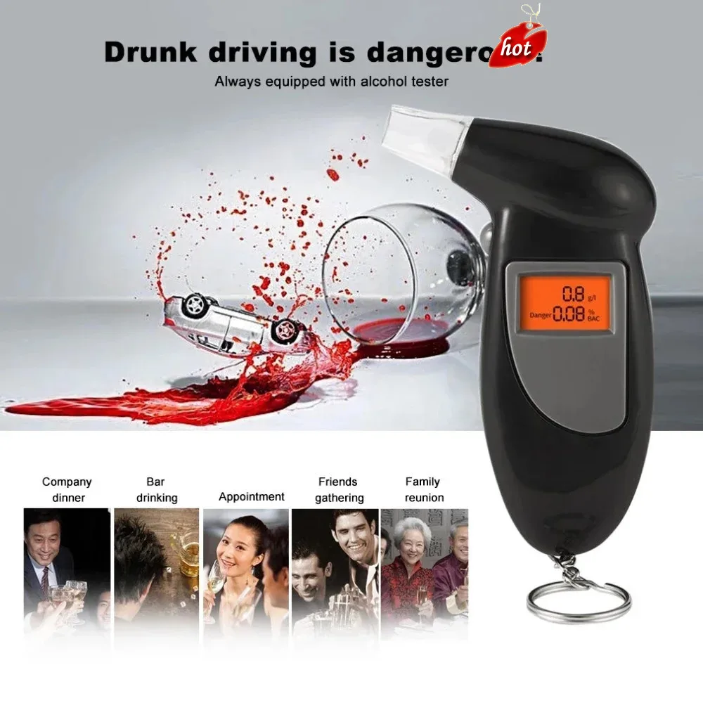 Professional Alcohol Tester Digital Breathalyzer LCD Display Breath Analyzer Portable Alcohol Detection Device For Drivers
Professional Alcohol Tester Digital Breathalyzer LCD Display Breath Analyzer Portable Alcohol Detection Device For Drivers