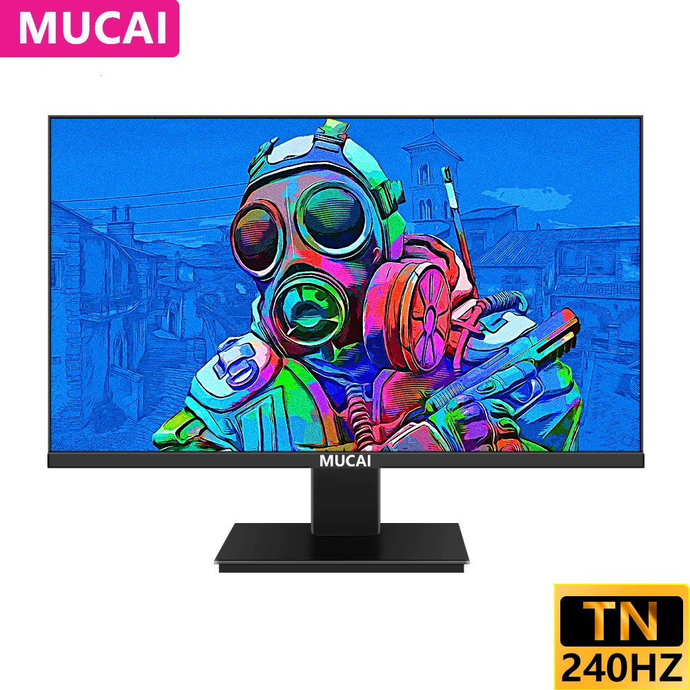 

MUCAI 25 Inch Monitor 240Hz TN FHD Desktop Gamer Computer Screen LCD Display PC Flat Panel HDMI-compatible/DP/1920*1080