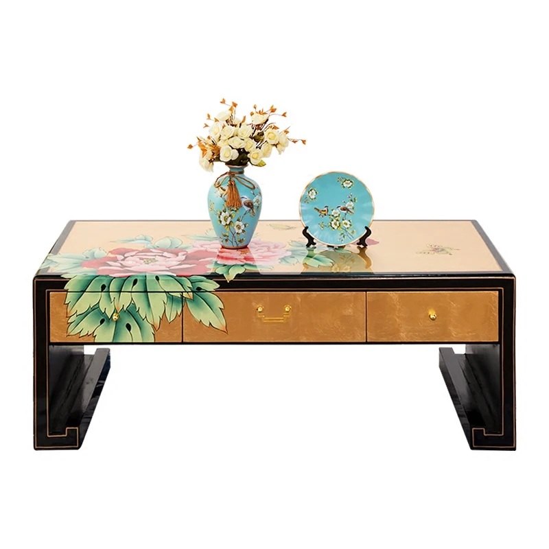 New Chinese Luxury Furniture Painted Classical Gilding Solid Wood Coffee Table Tea Table Sofa Side Table
New Chinese Luxury Furniture Painted Classical Gilding Solid Wood Coffee Table Tea Table Sofa Side Table