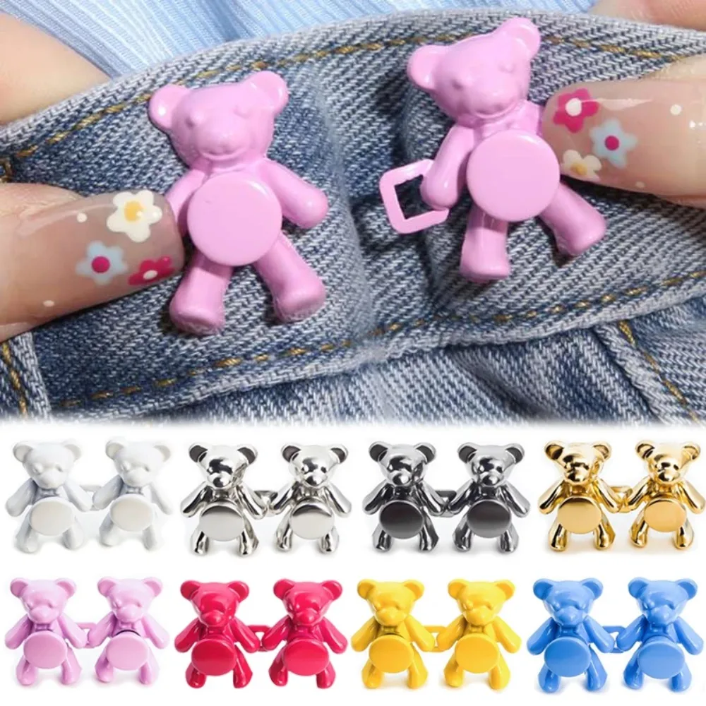 

Metal Tighten Waist Button Cute Little Bear Reduce Waist Pants Pin Detachable Retractable Button Jeans