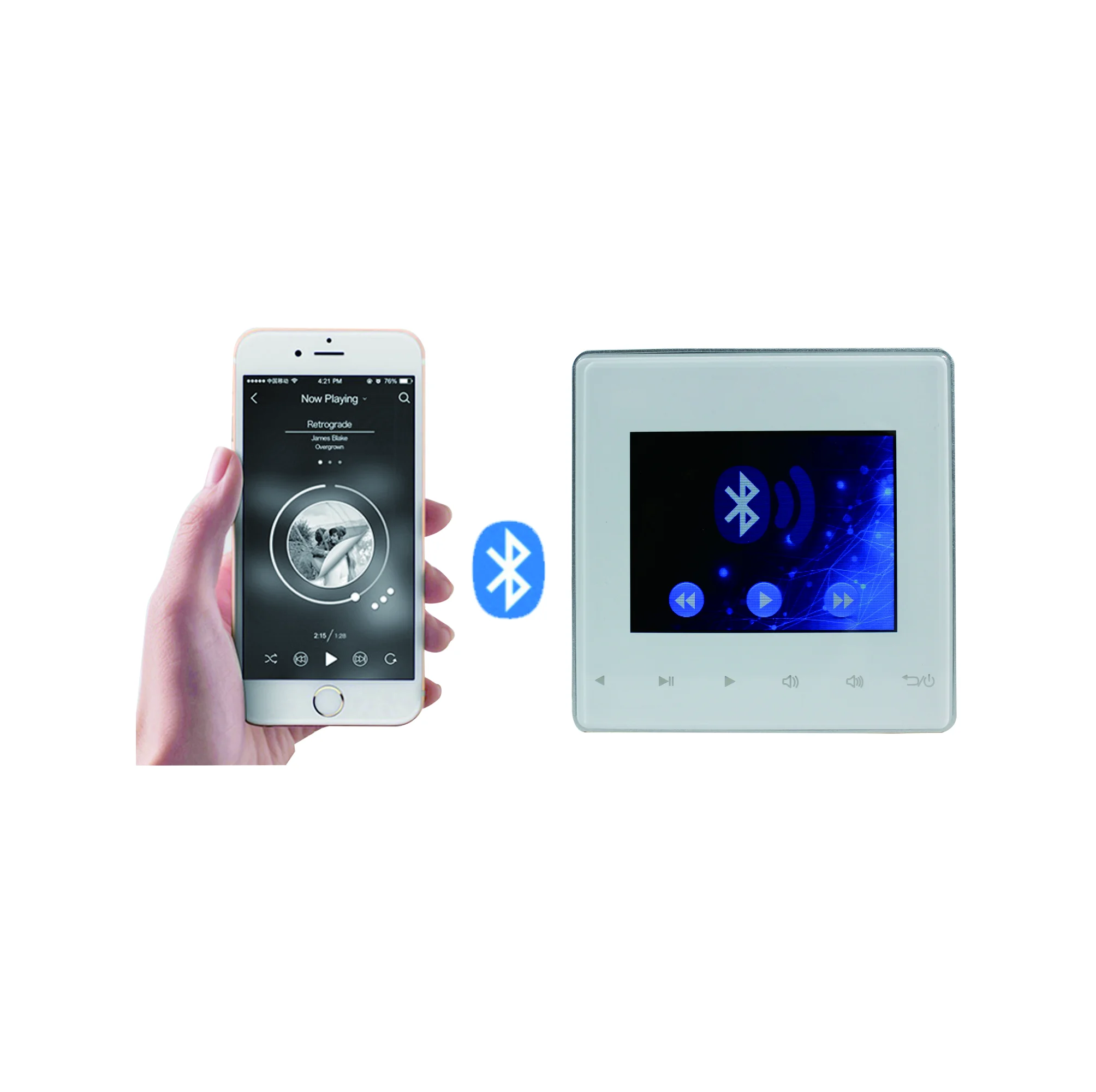 

Like Audio BA-225 Touch Button Color Screen 2*25W Smart Home Audio USB FM Mini Bluetooth Wall Amplifier
