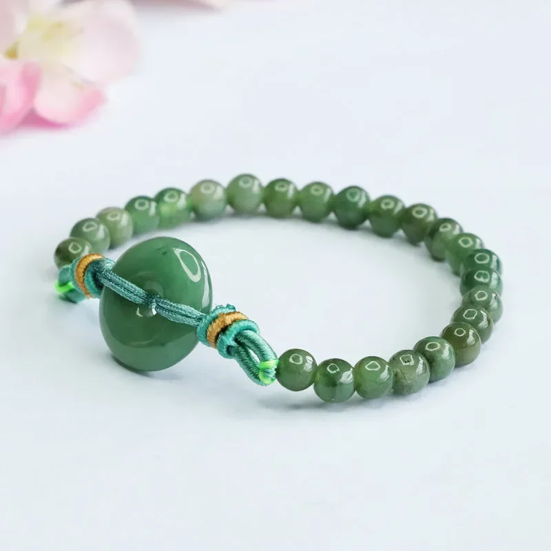 

Burmese Jade Donut Bracelets Natural Amulet Amulets Gifts Real Designer Bracelet Carved Jewelry Charm Jadeite Energy Green Gift
