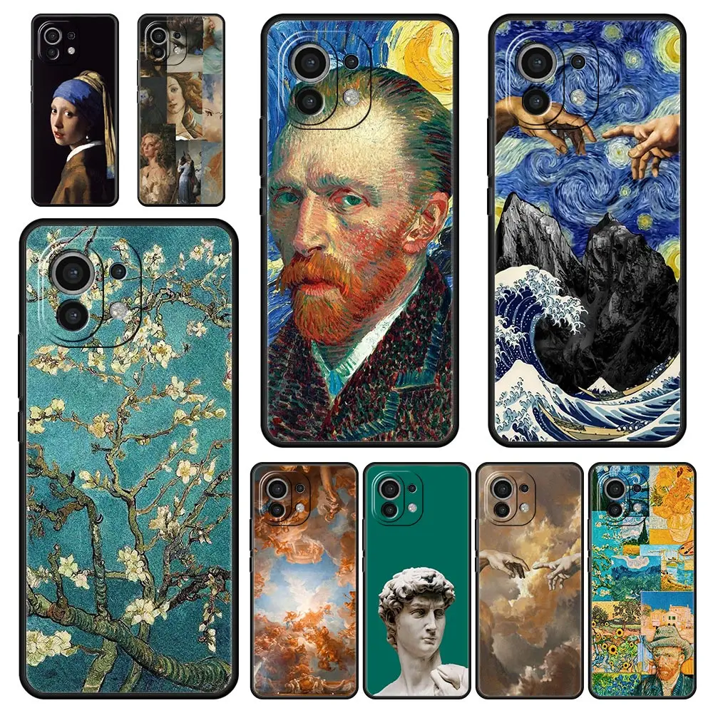 

Mona Lisa Van gogh Oil Art Phone Case For Xiaomi 12T 12 13 Pro Poco X3 NFC M3 F3 F4 M4 X4 Mi Note 10 11 Lite 10T 5G 11T 9T Cover