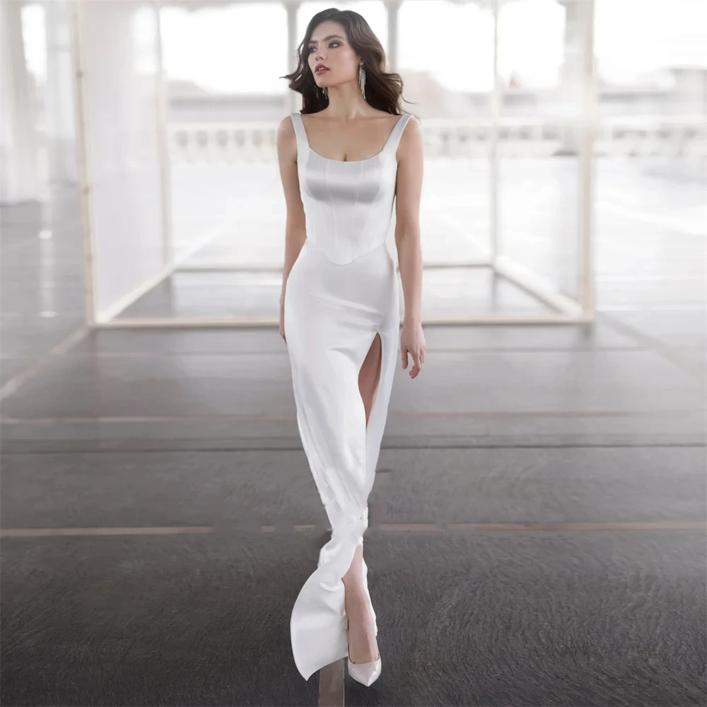 New Luxury Wedding Dress Exquisite Mermaid Square Collar Sleeveless Bridal Gowns Backless Zipper Satin Vestidos De Novia W10309
New Luxury Wedding Dress Exquisite Mermaid Square Collar Sleeveless Bridal Gowns Backless Zipper Satin Vestidos De Novia W10309