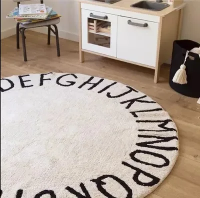 Cartoon Style Children's Room Carpet 26 English Letters Round Carpet Non-slip Children's Alphabet Round Carpet Reading Area
Cartoon Style Children's Room Carpet 26 English Letters Round Carpet Non-slip Children's Alphabet Round Carpet Reading Area