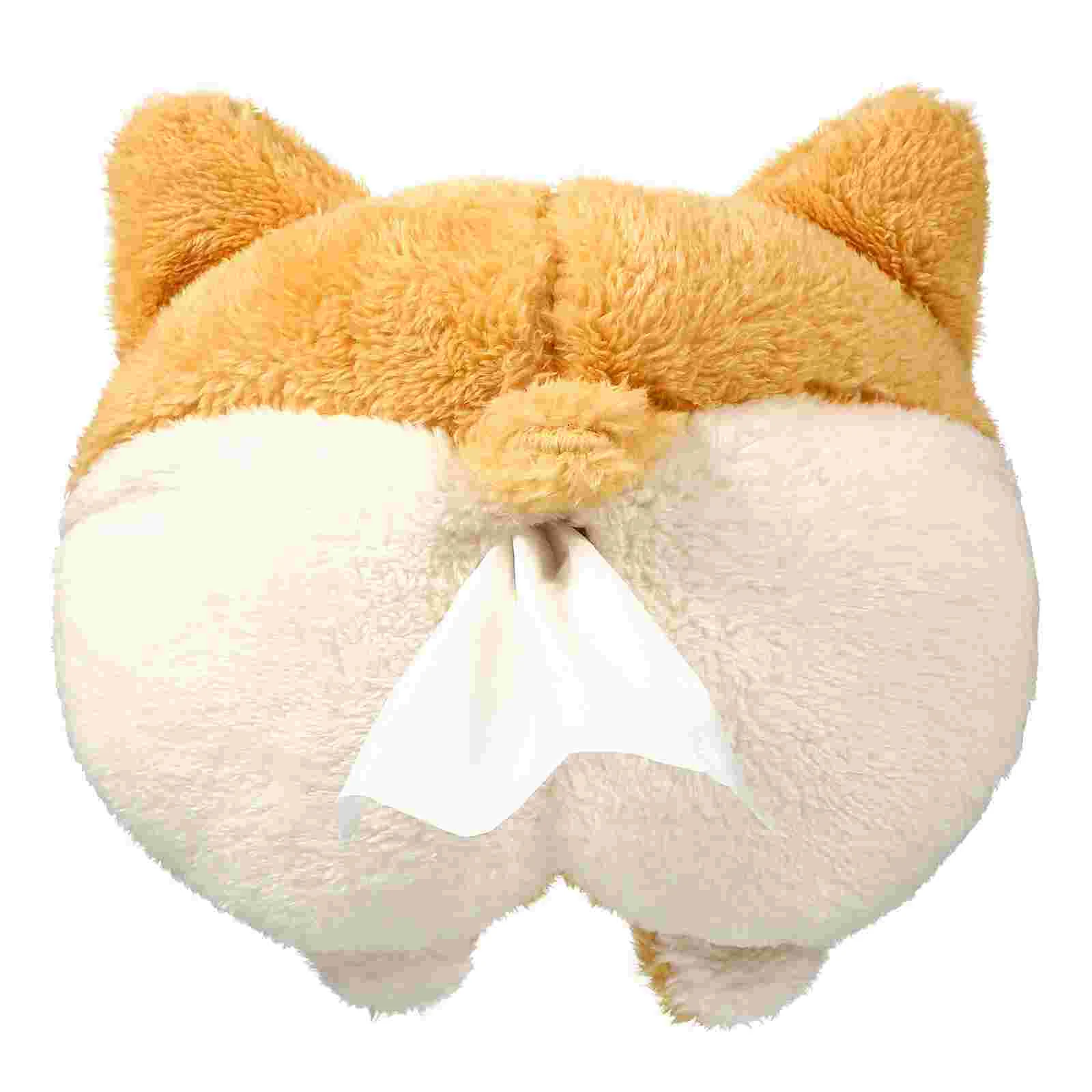 

1pc Car Visor Napkin Holder Tissue Organizer Corgi Butt Napkin Dispenser Box Plush Tissue Dispenser Decor