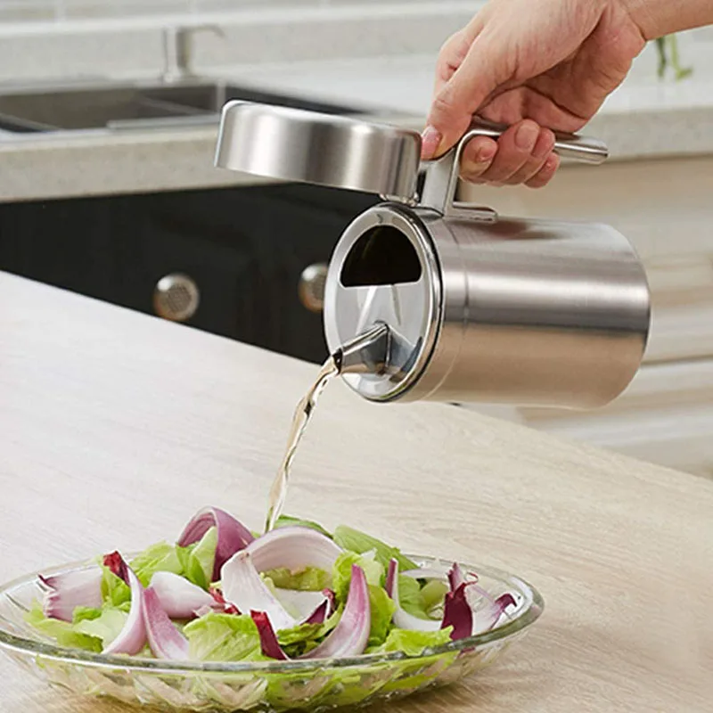 550/1000ML Kitchen Accessories Oil Bottle Sauce Container Stainless Steel Tableware Oil Dispenser Cooking Gravy Condiment Bottle
550/1000ML Kitchen Accessories Oil Bottle Sauce Container Stainless Steel Tableware Oil Dispenser Cooking Gravy Condiment Bottle