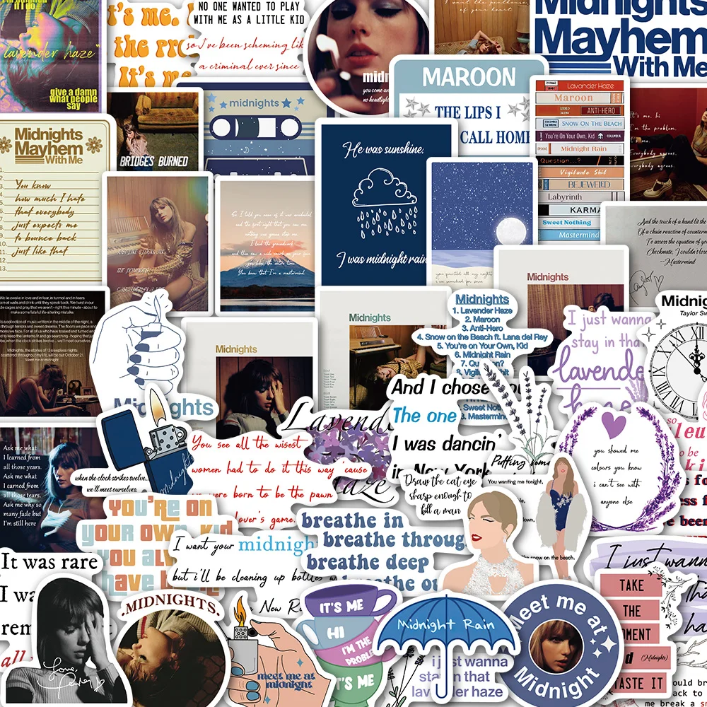 10/50PCS Music Album Midnights Singer Stickers Pack DIY Skateboard Motorcycle Suitcase Stationery Decals Decor Phone Laptop Toys
10/50PCS Music Album Midnights Singer Stickers Pack DIY Skateboard Motorcycle Suitcase Stationery Decals Decor Phone Laptop Toys