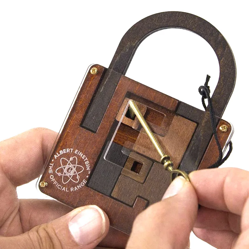 High Difficulty Level IQ Einstein Lock Puzzle Classic Wooden Brainteaser Puzzles Game for Adults
High Difficulty Level IQ Einstein Lock Puzzle Classic Wooden Brainteaser Puzzles Game for Adults