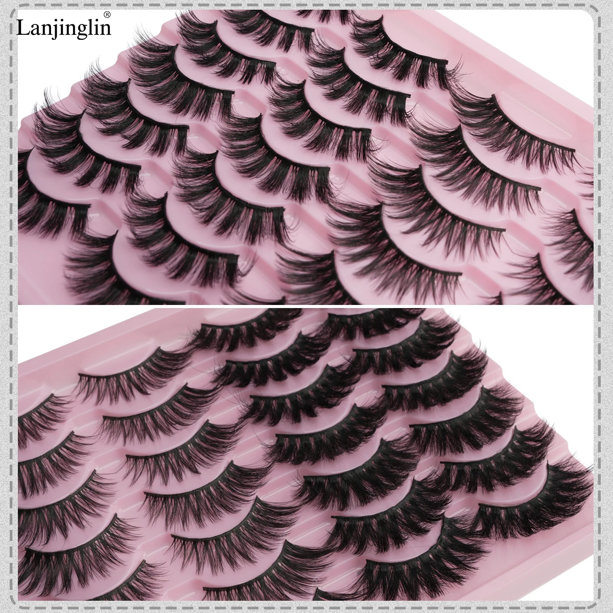 3/20/21Pairs False Eyelashes Wispy Lashes Dramatic Thick Fake Eyelashes Faux 3D Mink Fluffy Strip False Lashes Pack Makeup Tools 7 Sa7f4f870619745878c63c2b26be00dff7