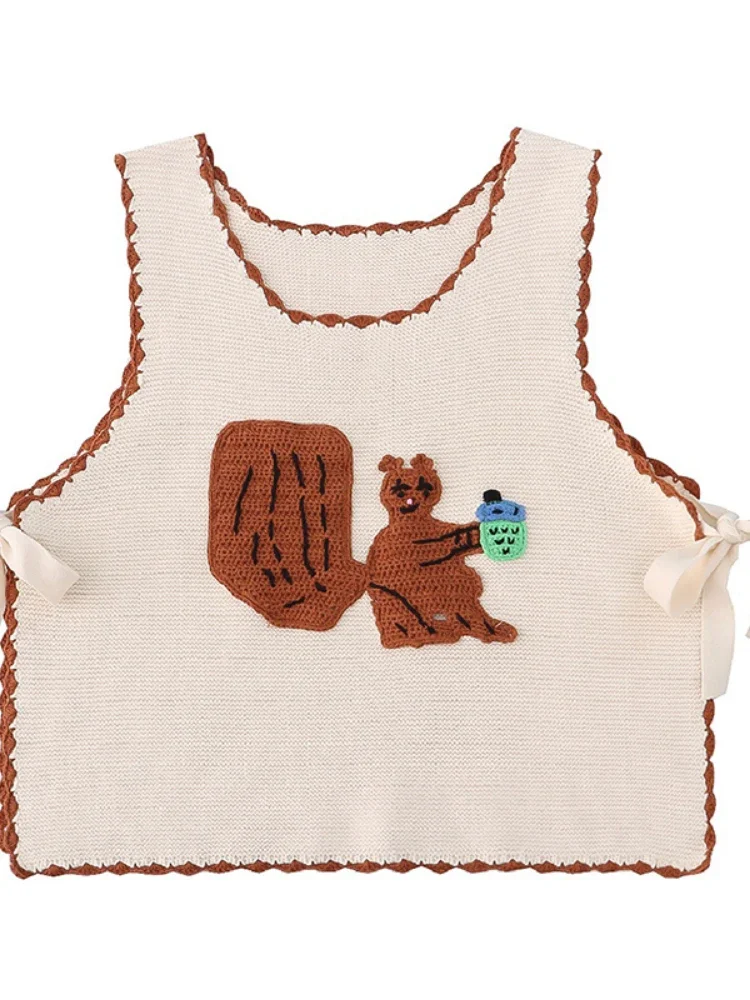 Women Kint Sweater Vest Spring Autumn Sleeveless O Neck Loose Cartoon Embroidery Preppy Style Cute Top
Women Kint Sweater Vest Spring Autumn Sleeveless O Neck Loose Cartoon Embroidery Preppy Style Cute Top