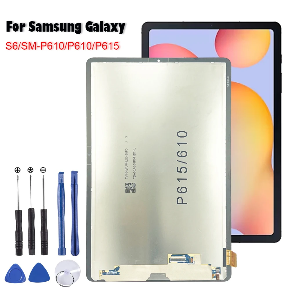 

New For Samsung Galaxy Tab S6 Lite 10.4 P610 P615 P615N P617 LCD Screen Display Touch Glass Digitizer Assembly Replacement