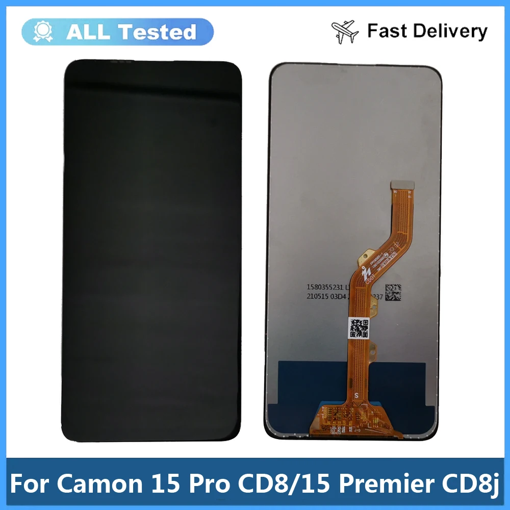 

For Tecno Camon 15 Pro CD8 LCD Display Assembly Complete Touch Screen Digitizer Replacement LCD Camon 15 Premier CD8j Display