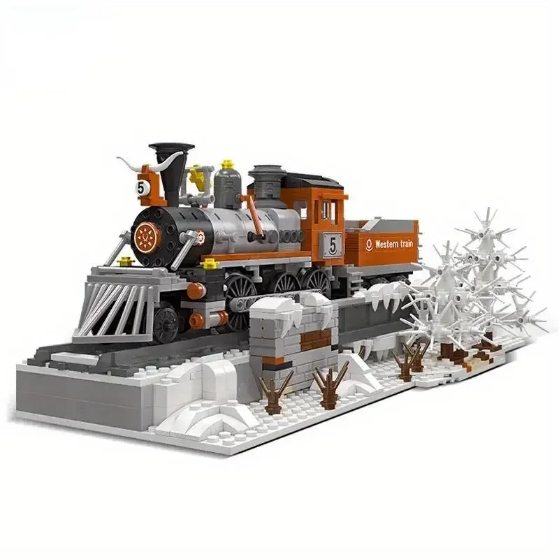 853PCS Steam Train Building Blocks City Vehicle Western Snow Train Track Assemble Model Bricks Toys Christmas Gifts For Children 853PCS Steam Train Building Blocks City Vehicle Western Snow Train Track Assemble Model Bricks Toys Christmas Gifts For Children