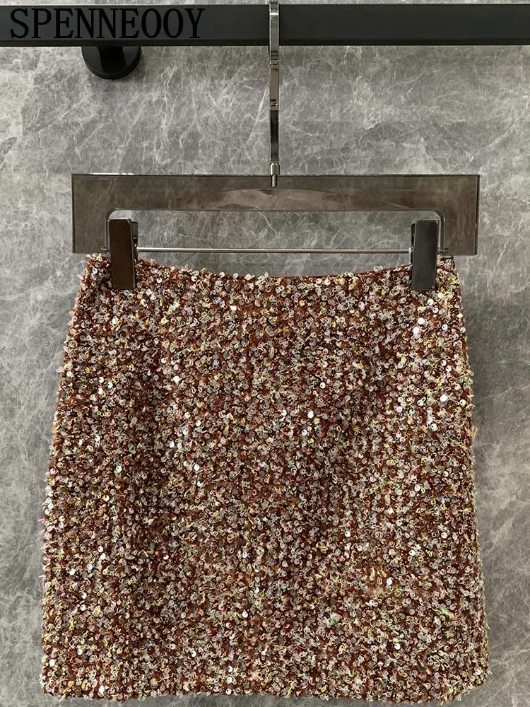 Fashion Runway Summer Party Russet Brown Vintage Mini Skirt Women's Low Waist Slim Sequins Weave Short Skirt
Fashion Runway Summer Party Russet Brown Vintage Mini Skirt Women's Low Waist Slim Sequins Weave Short Skirt