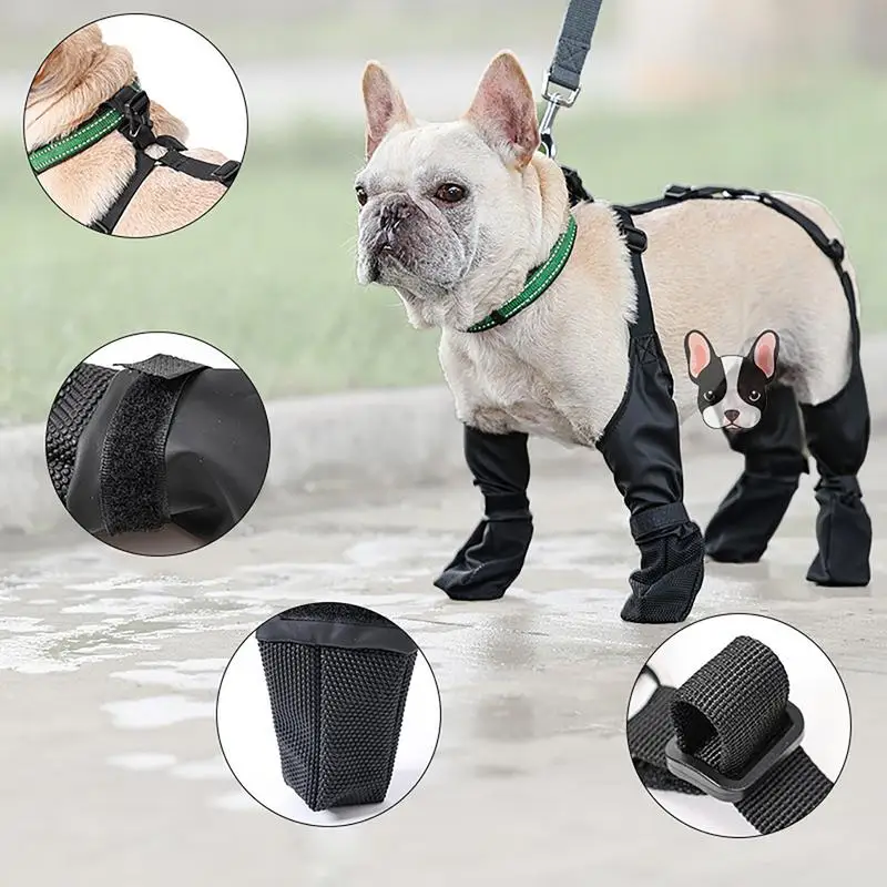 

Dog Shoes Adjustable Protective All-Weather Dog Pants Pet Outdoor Walking Soft French Bulldog Shoes Pets Paw Protector For Dogs